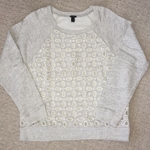 J Crew Cutout Pattern Sweatshirt